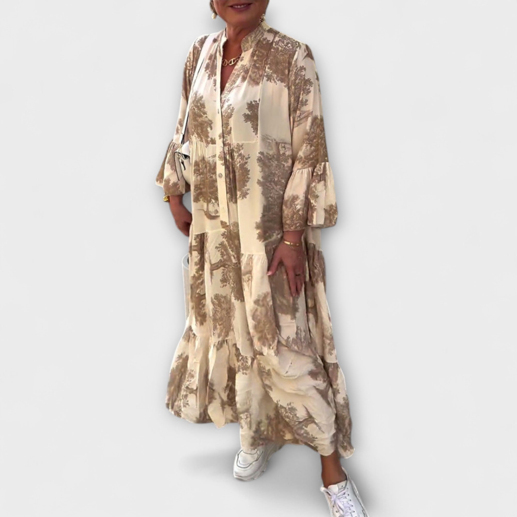 Nerina - Elegantes Floral Maxi-Kleid