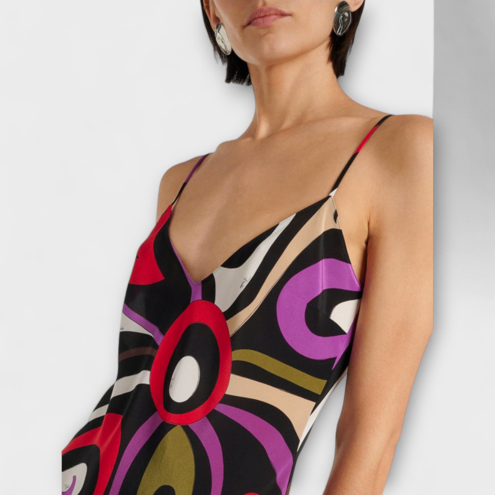 Daphne - Maxikleid im Marmor-Print