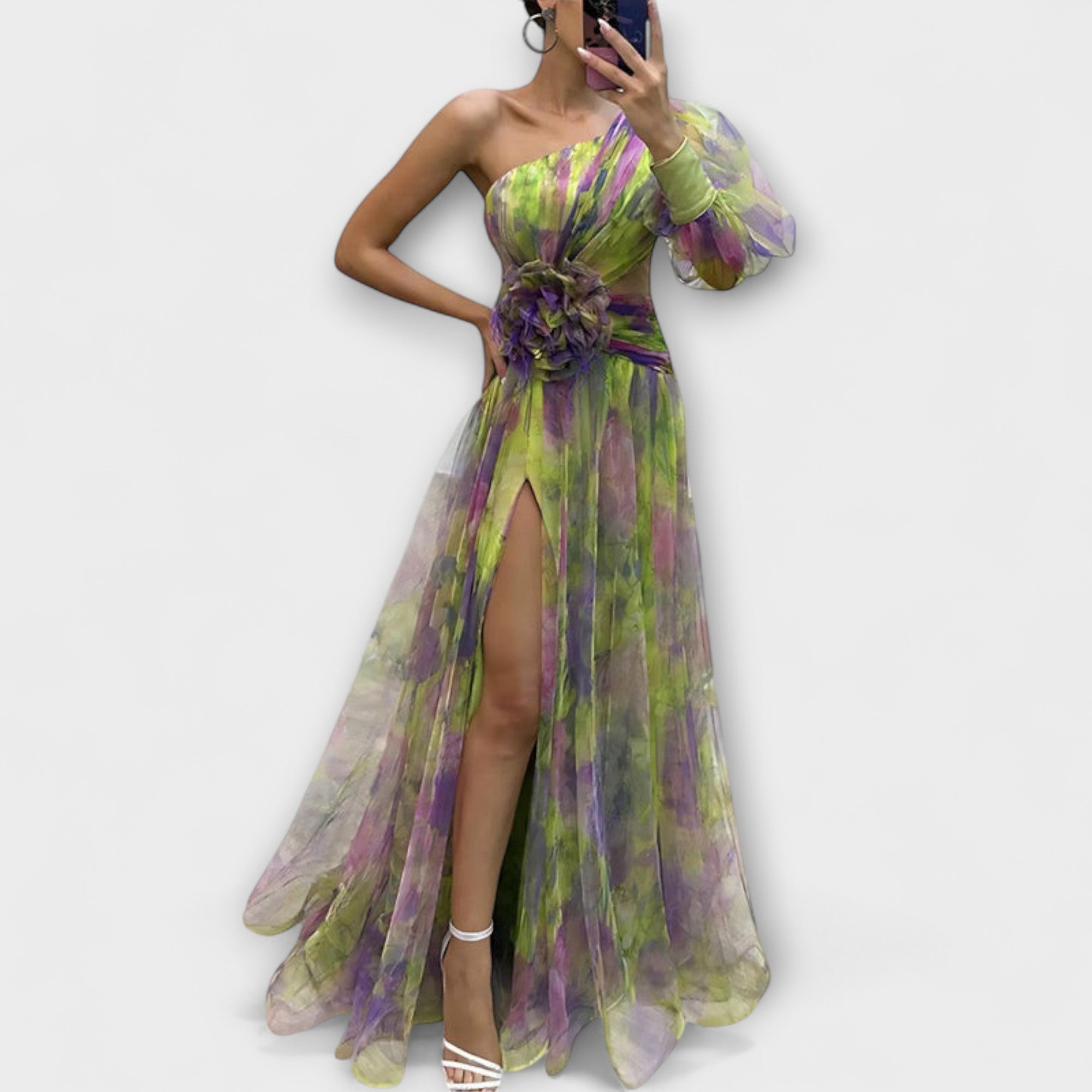 Minna – Asymmetrisches Amelie Maxikleid