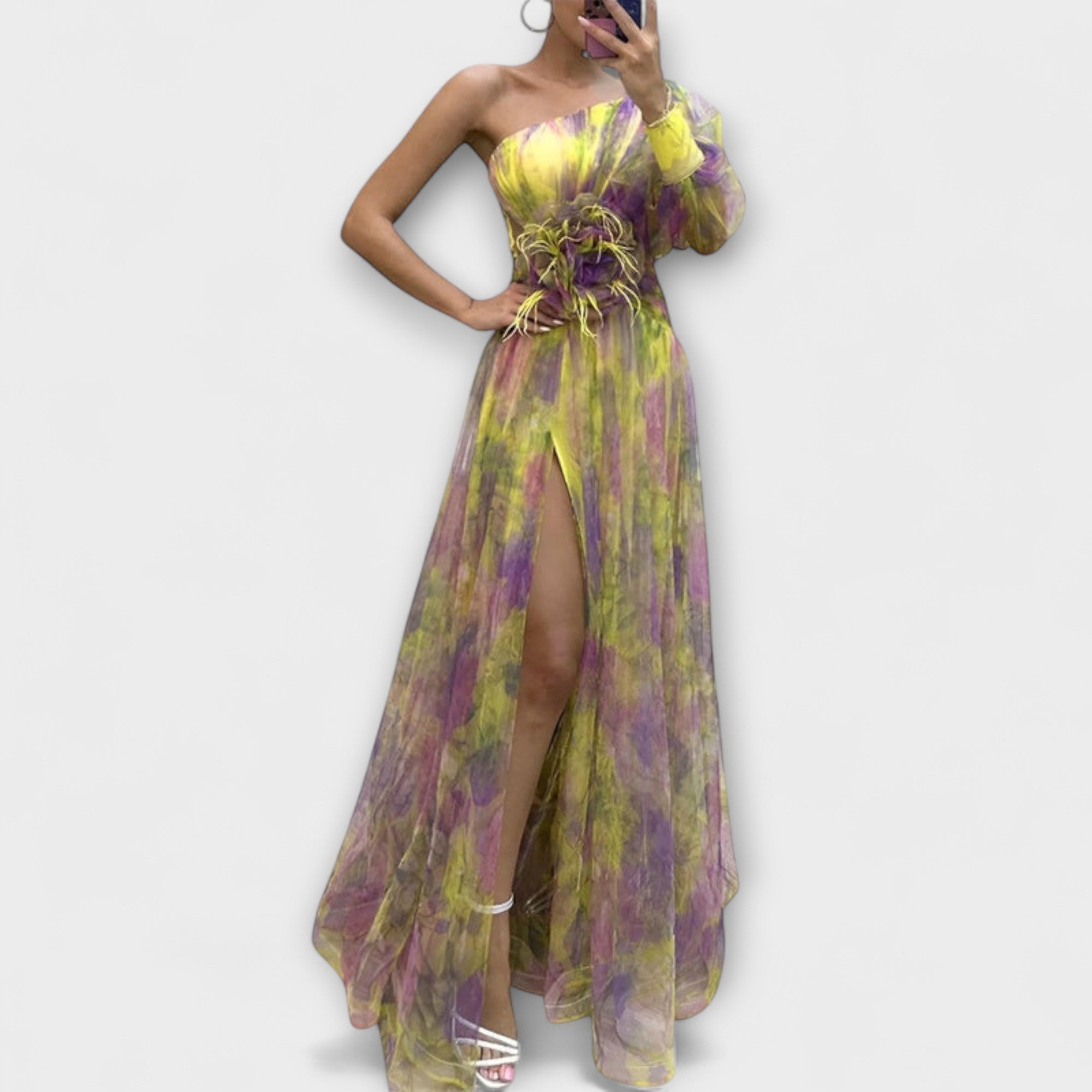 Minna – Asymmetrisches Amelie Maxikleid