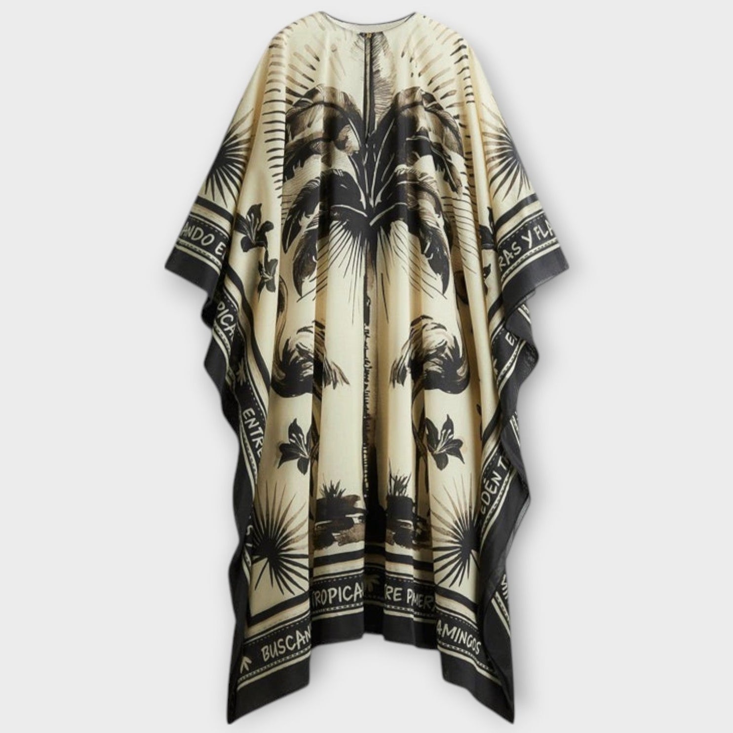 Melissa - Extra-großes Flamingo-Print Kaftan Maxikleid