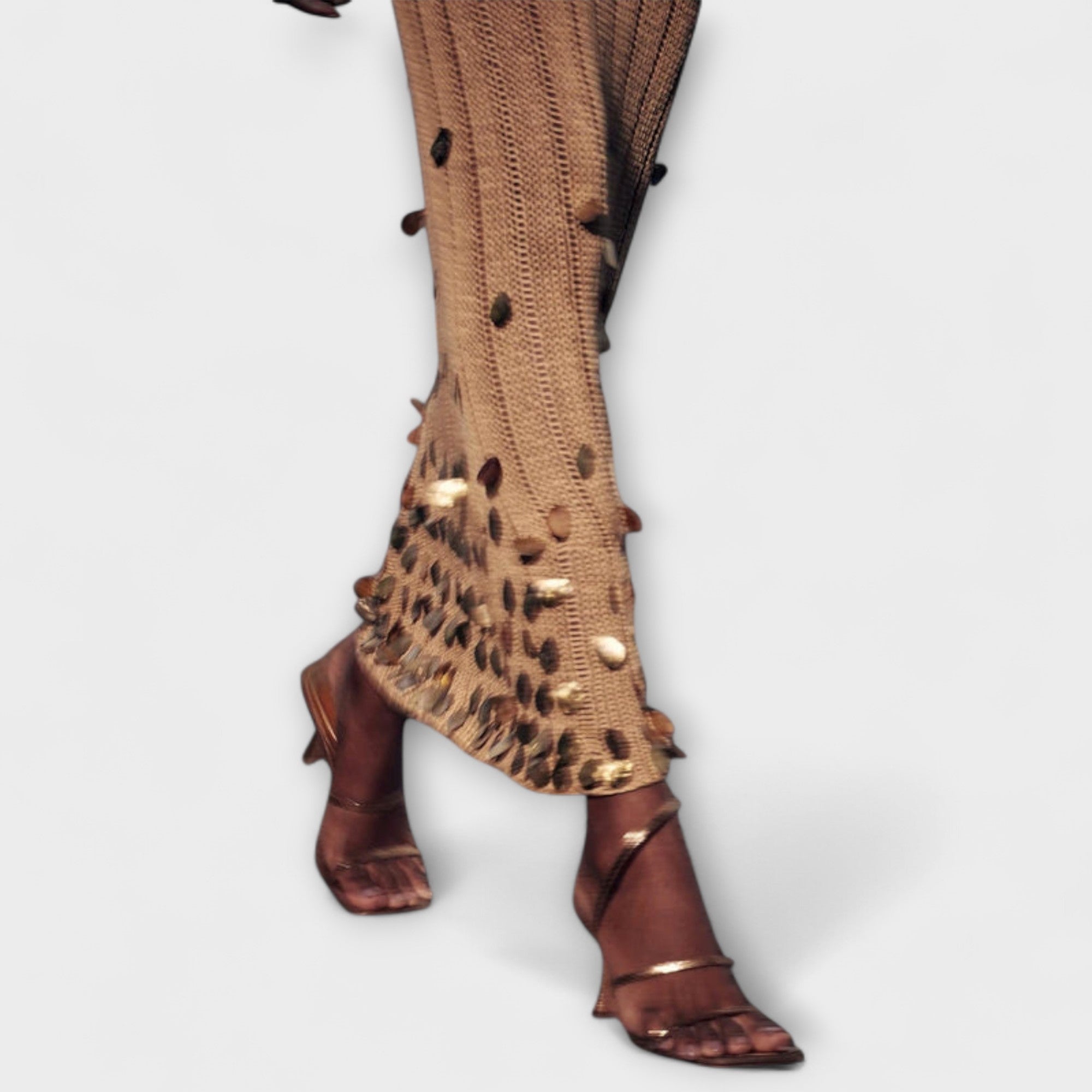 Kathleen - Gold Strickmaxikleid von Dolly