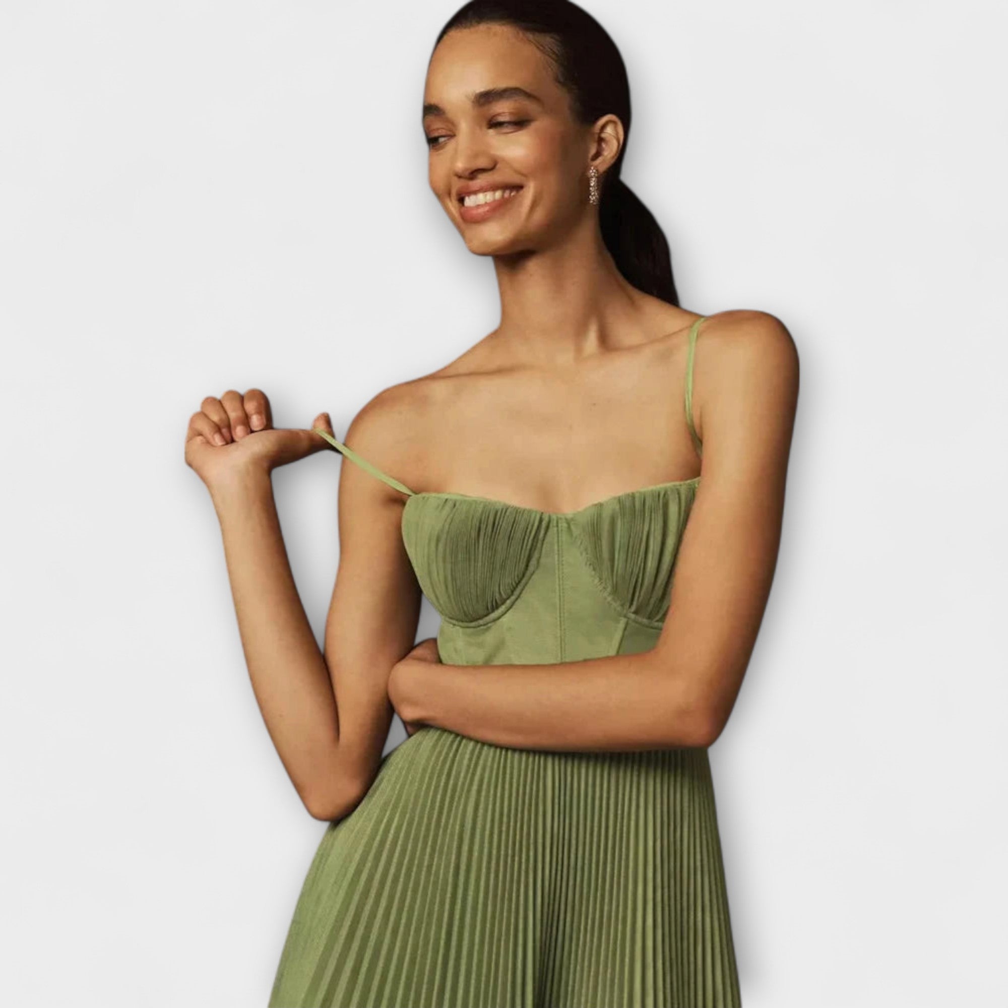 Marilyn - Midi Tüll Faltenrock Kleid mit Bustier-Design