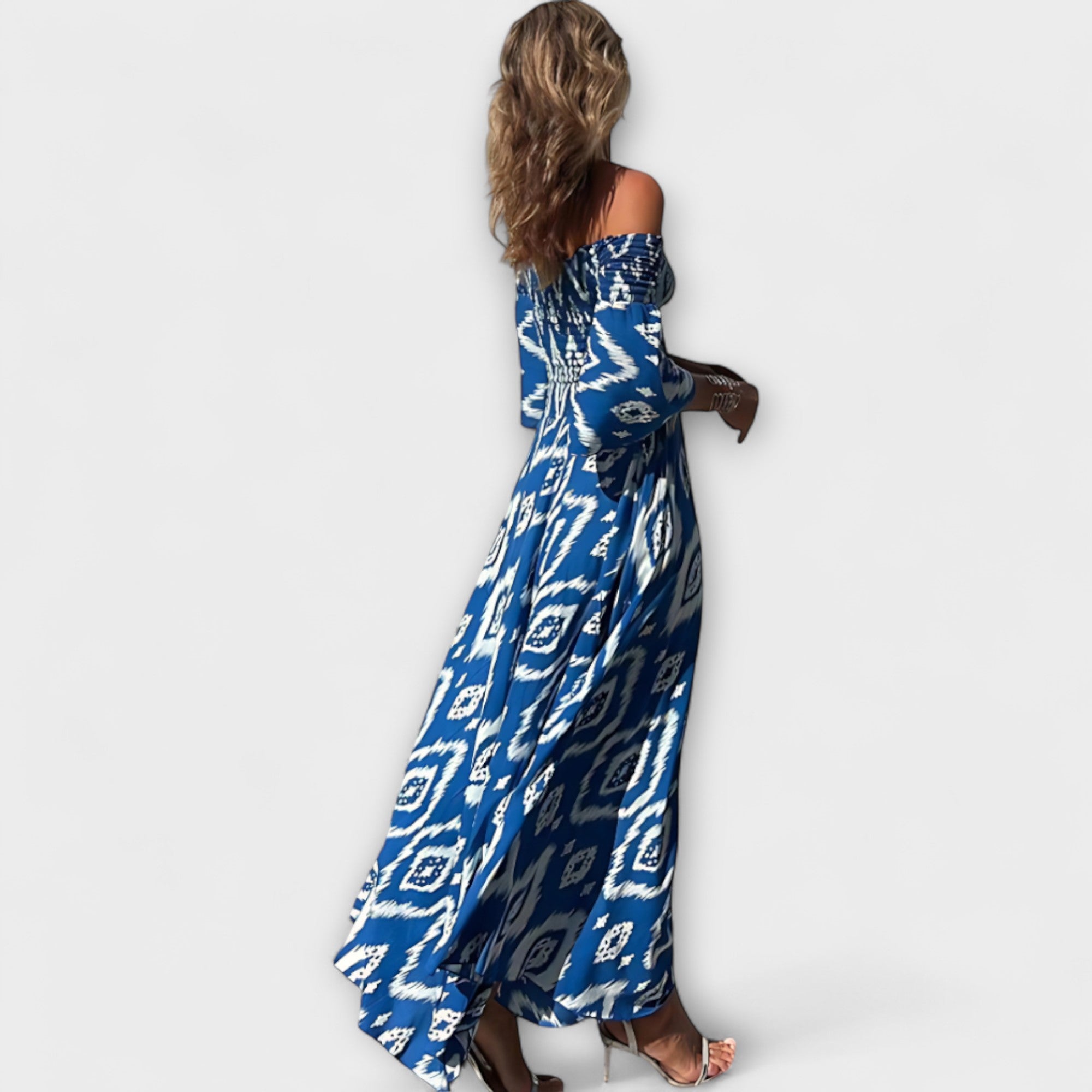 Bella - Off-Shoulder Kleid mit Ozeanblumen