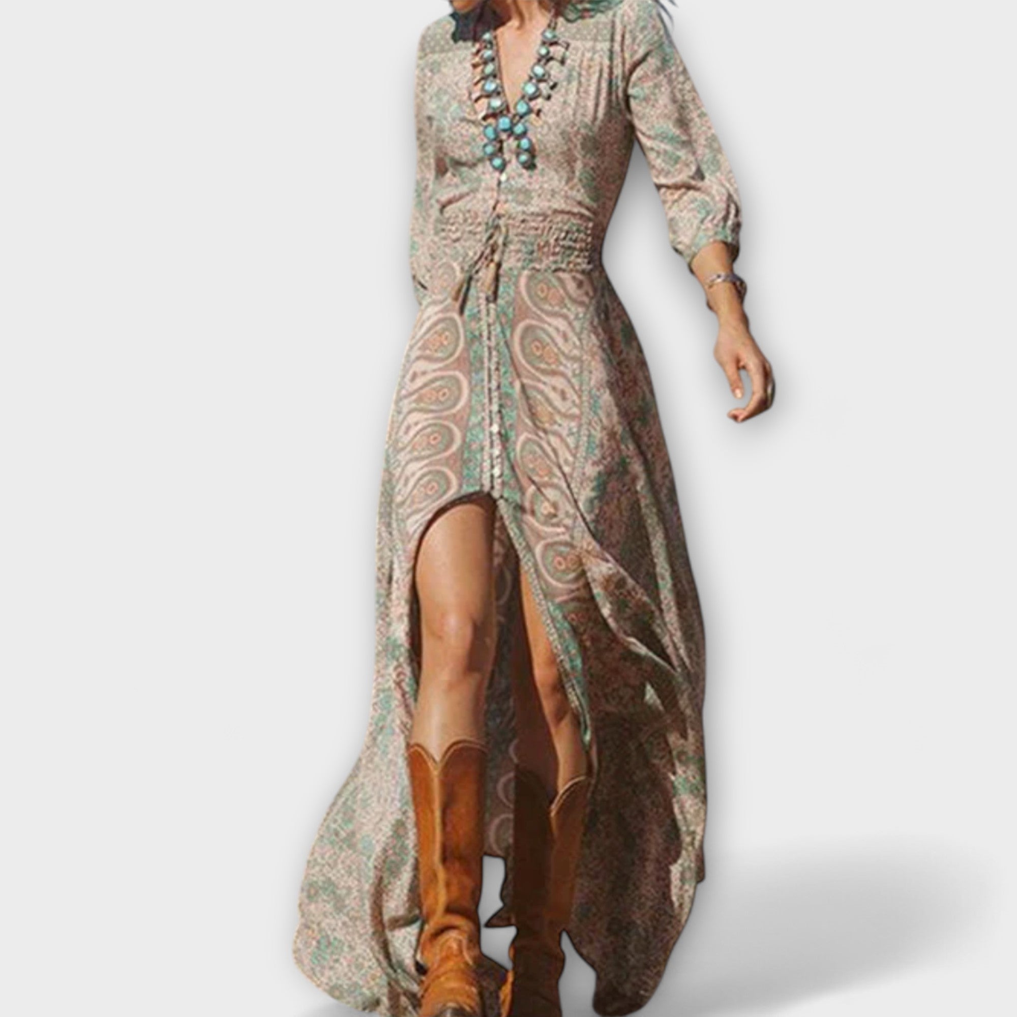 Lässiges Bohemian Maxikleid