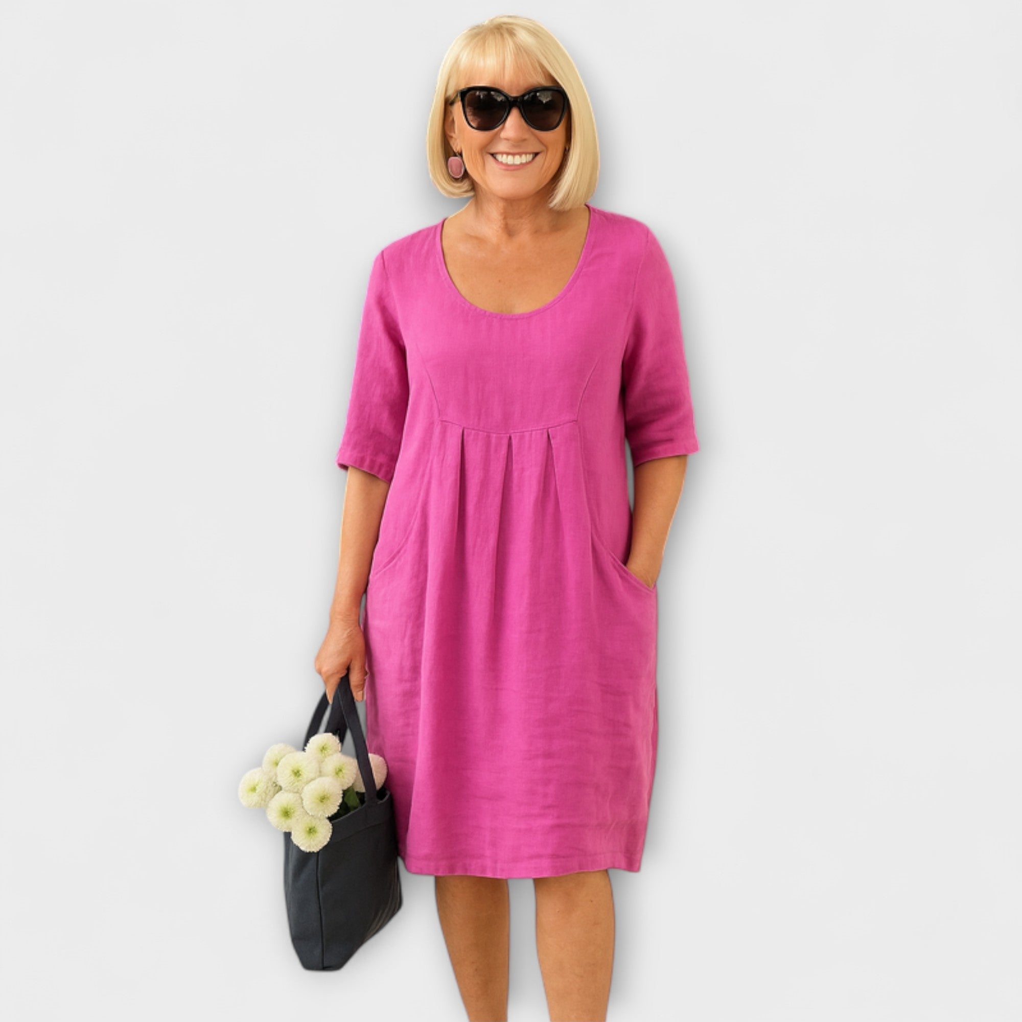 Marley - Lässiges Leinenkleid mit Taschen