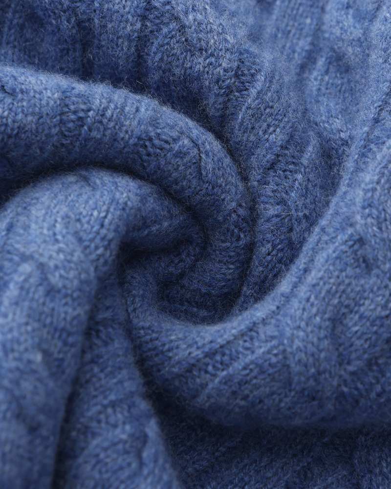 100% Kaschmir Gewebter Halber Reißverschluss