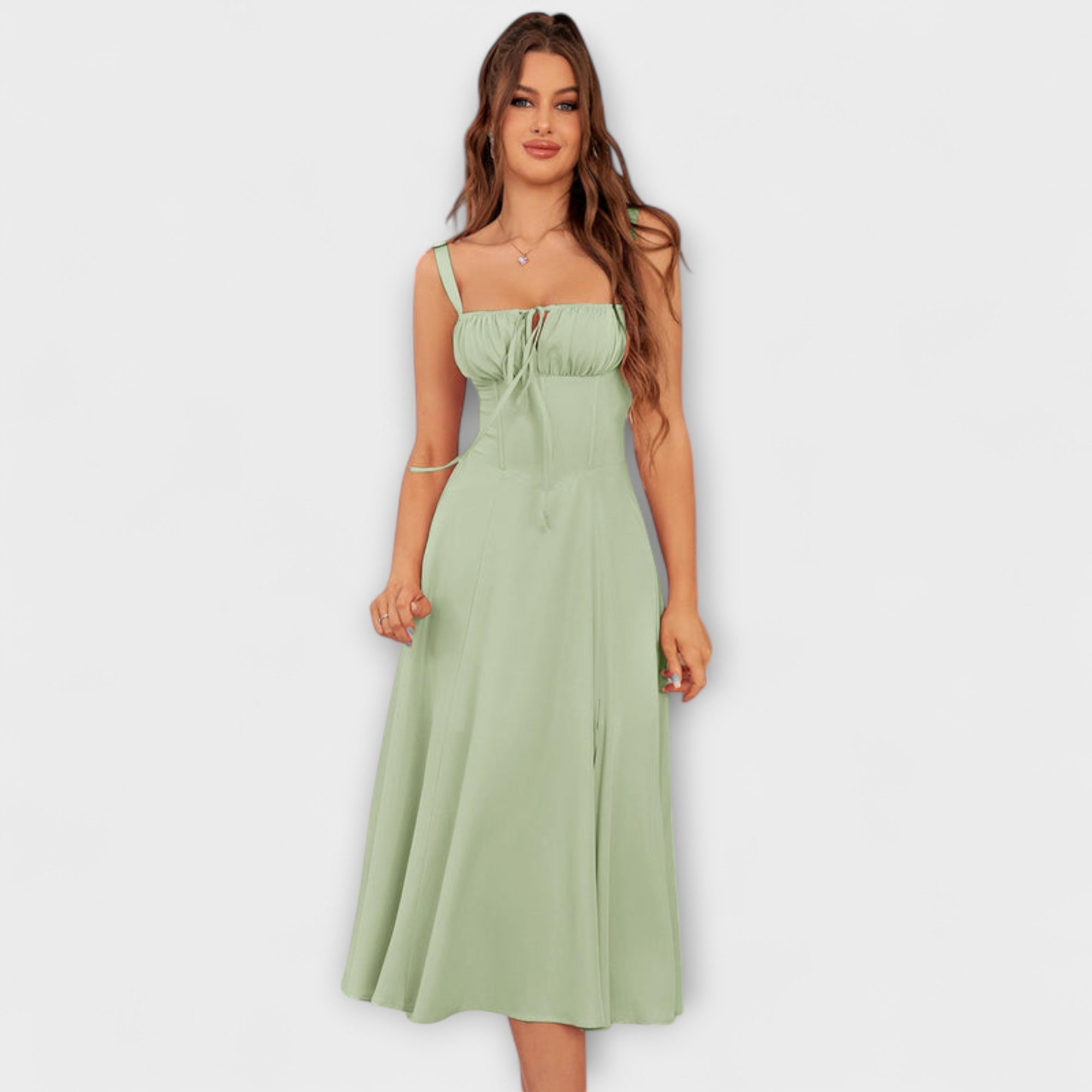 Hoffnung - Rüschentop Kleid mit Schlitzdetail