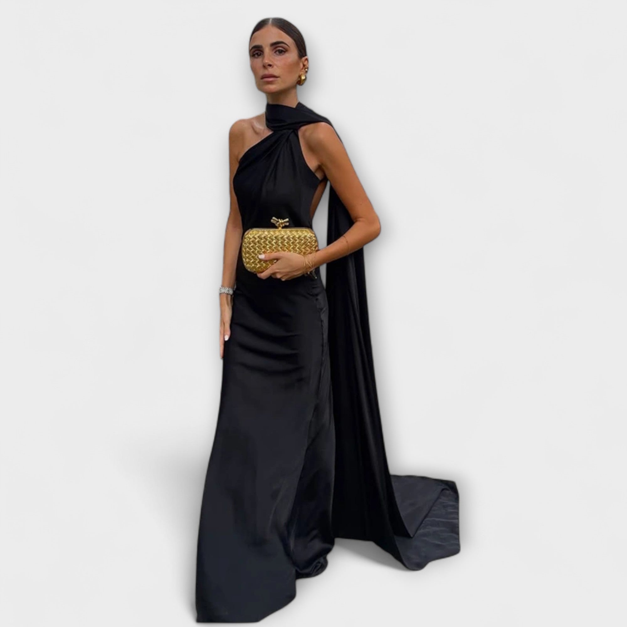 Chic Off-Shoulder Halter Maxi Kleid