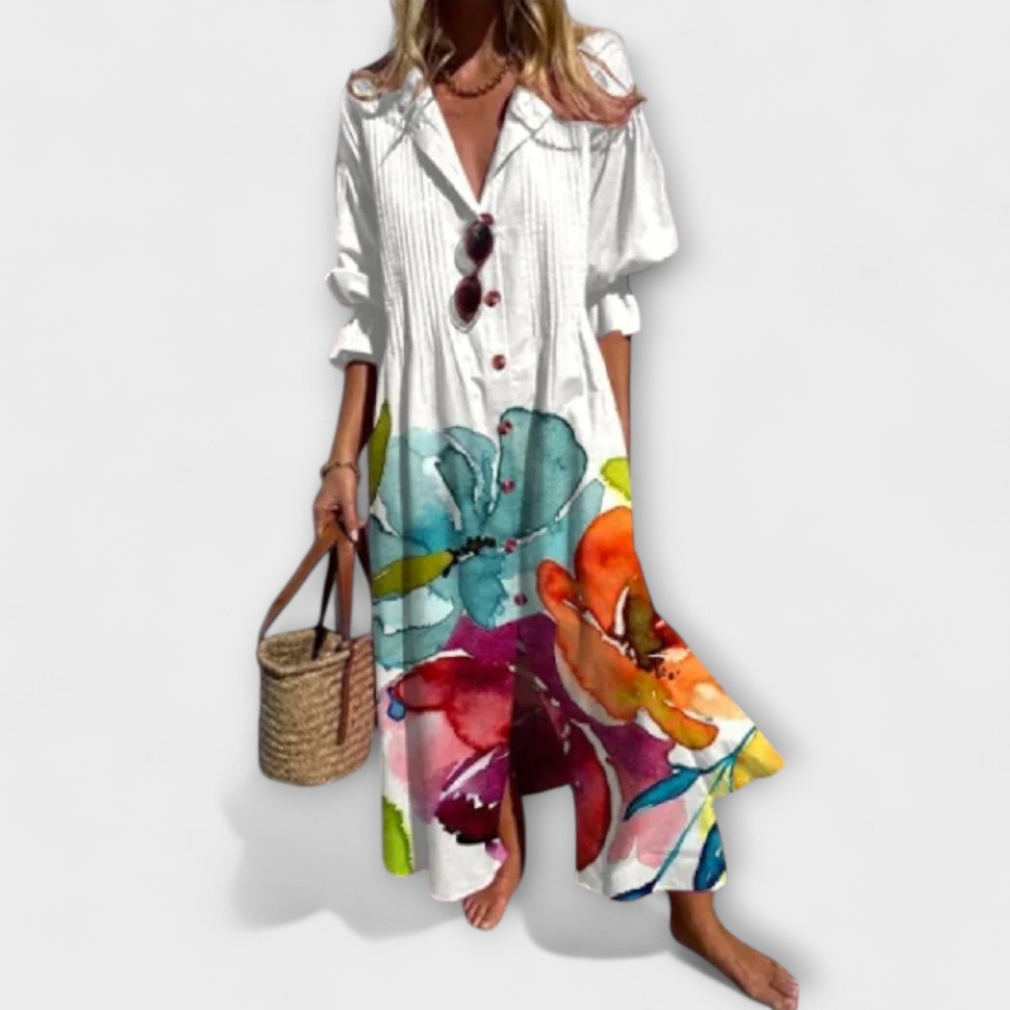 Lila - Flatterendes Maxi-Kleid mit Bauchbedeckung