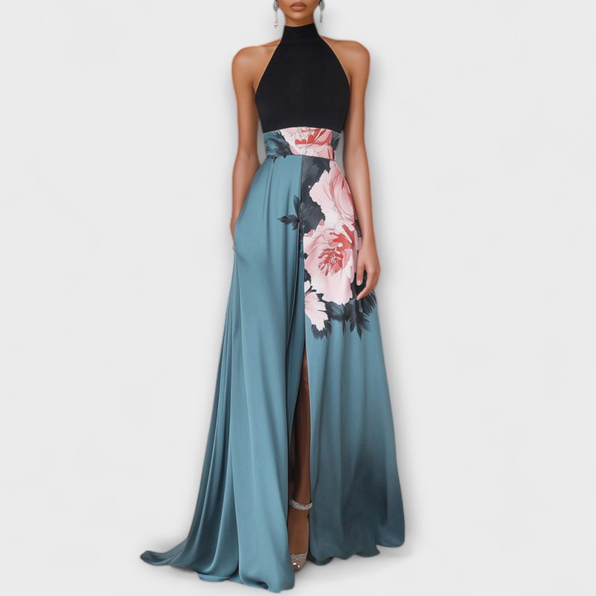 Natalie - Floral A-Linien-Maxikleid
