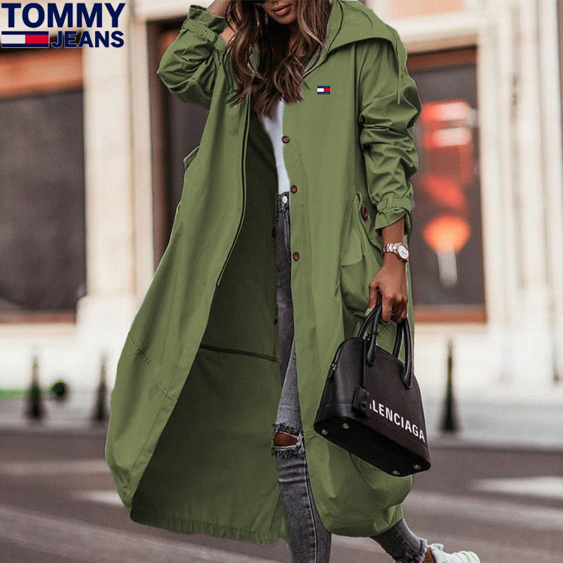 Damen langer Kapuzenmantel