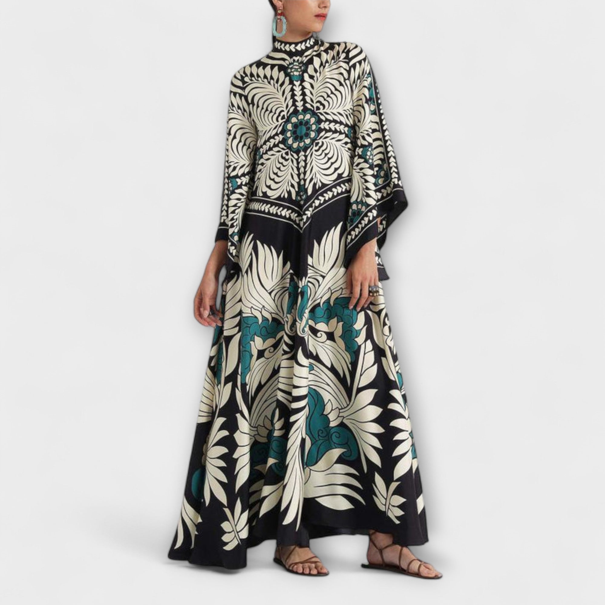 Giselle - Schickes Blumenmuster Fließendes Maxikleid