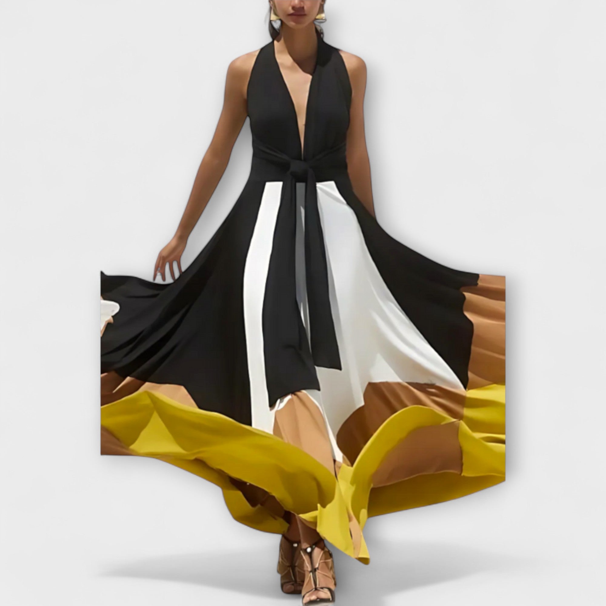 Nava - Langarmkleid mit Offenem Rücken