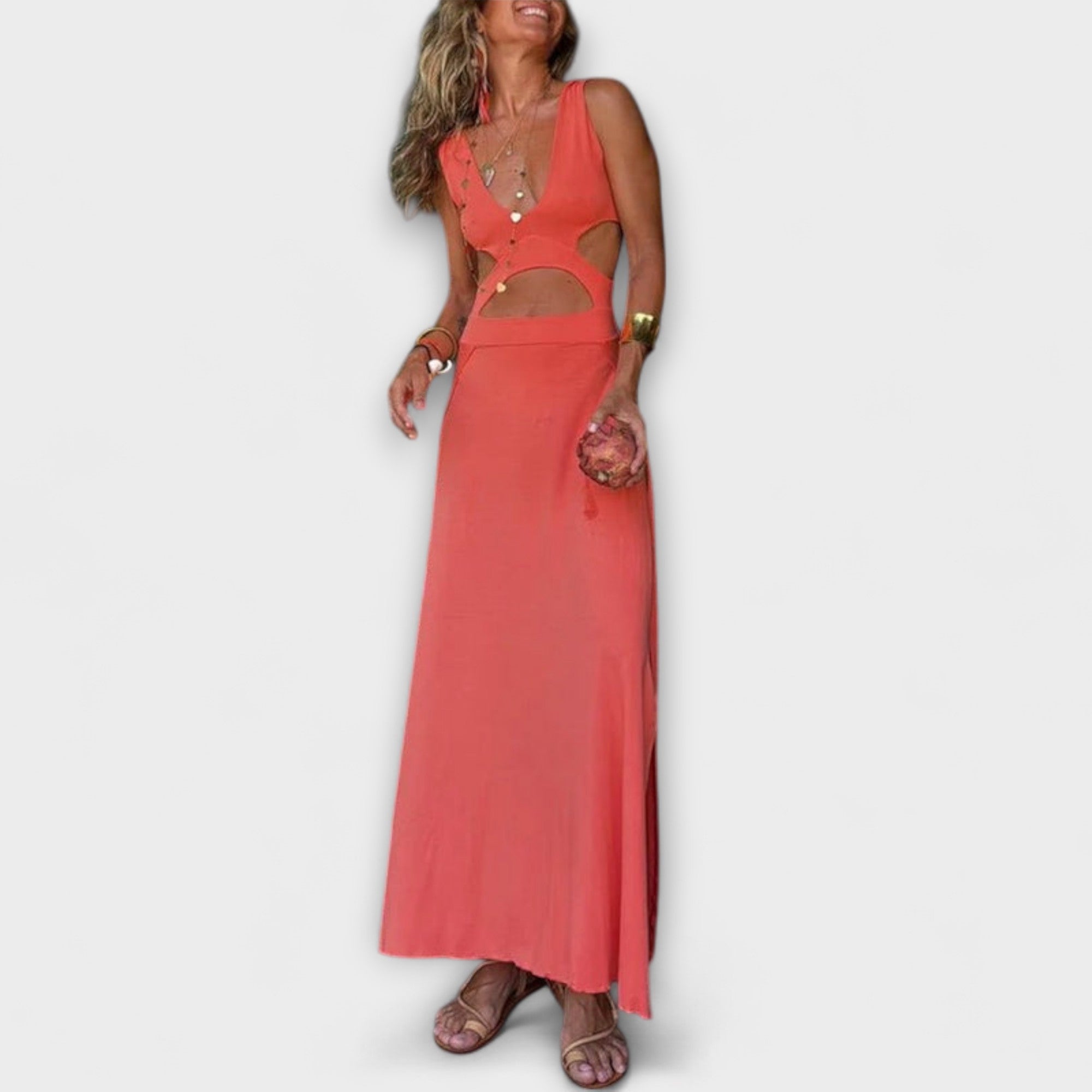 Ella - Eleanor Tie-Dye Cutout Schlitz Stretchkleid