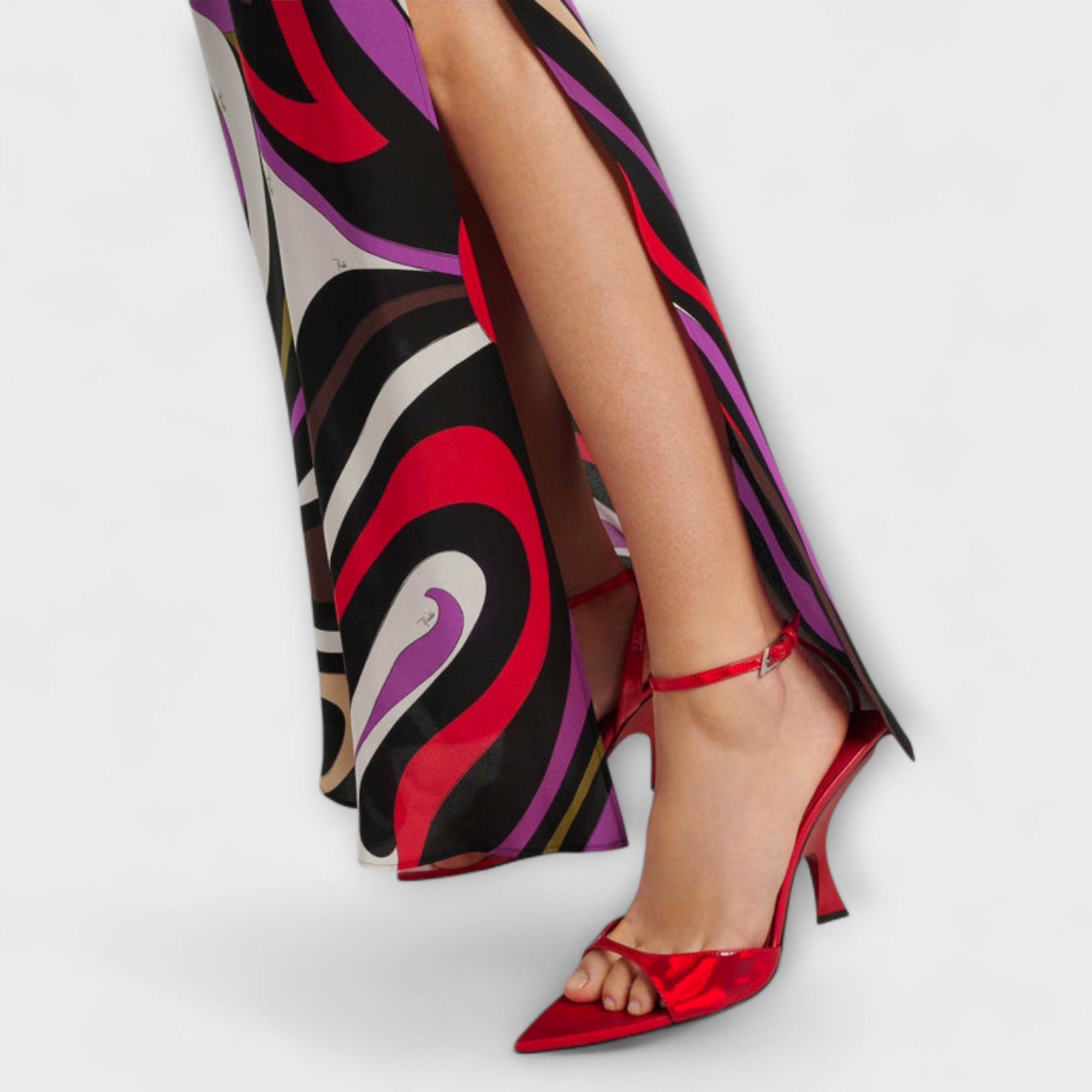 Daphne - Maxikleid im Marmor-Print