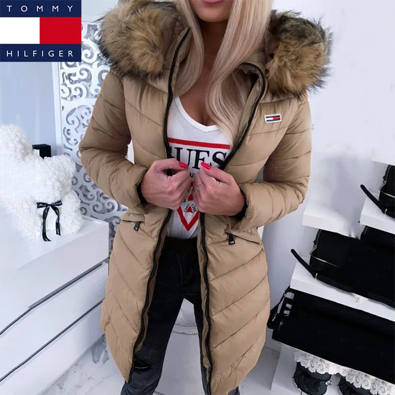 Damen Daunenmantel mit Kapuze