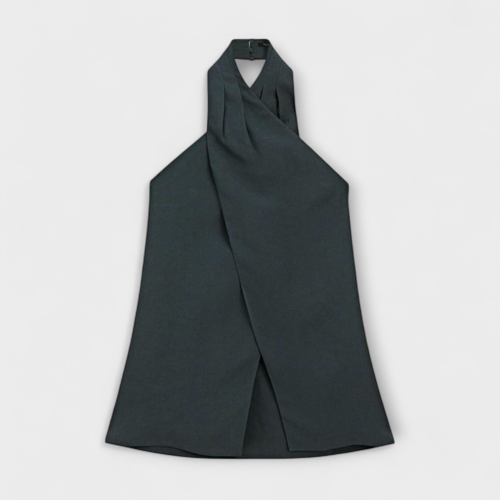 Hannah - Blauer Haltertop mit Rückenausschnitt