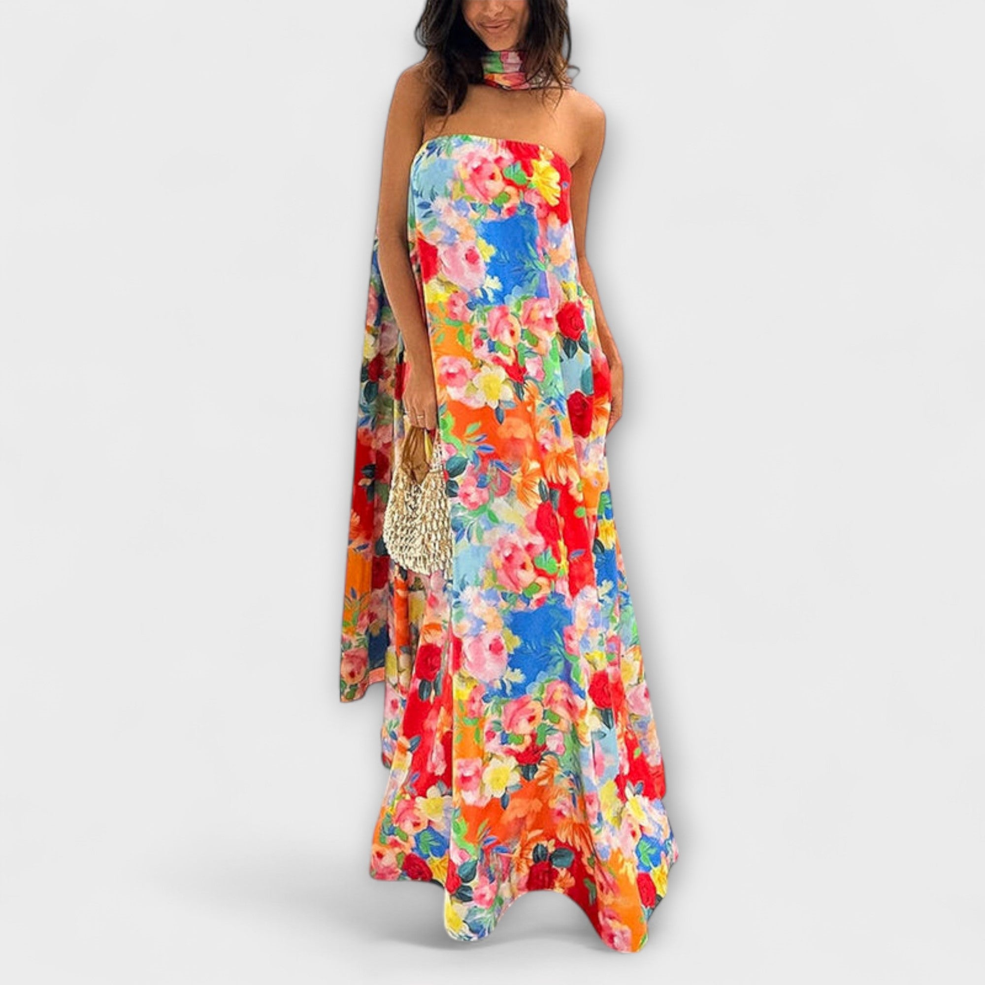 Harlow - Off-Shoulder Blumen-Maxikleid