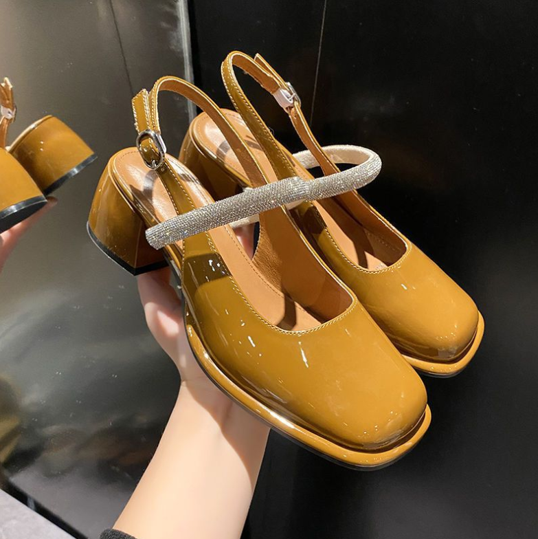 Celandra - Mary Janes mit Glitzer-Riemen und Blockabsatz