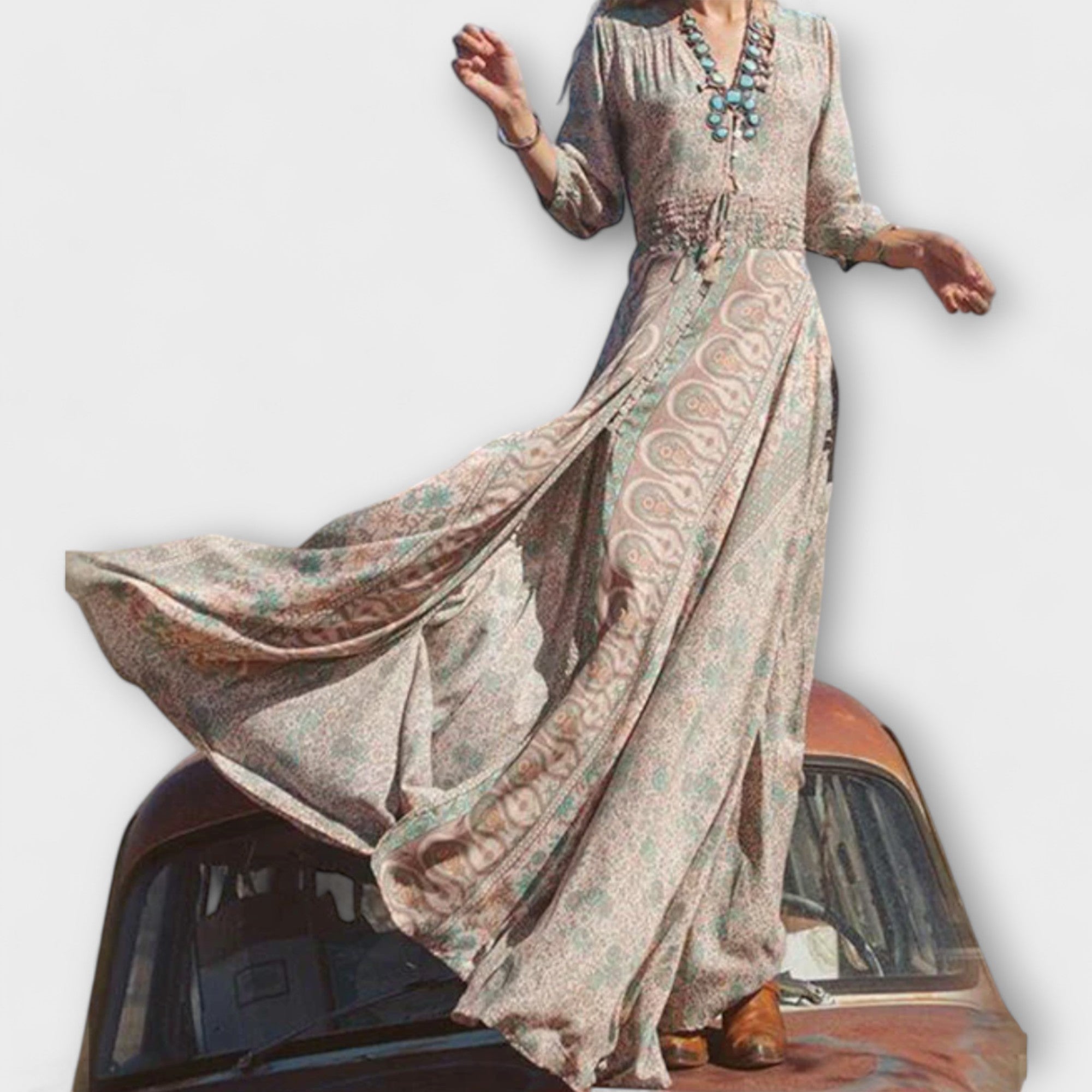 Lässiges Bohemian Maxikleid