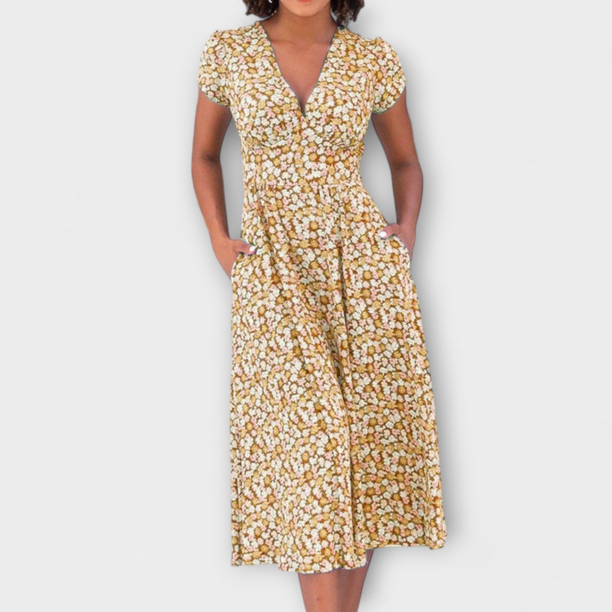 Fienna - Midi-Kleid mit Knopfleiste