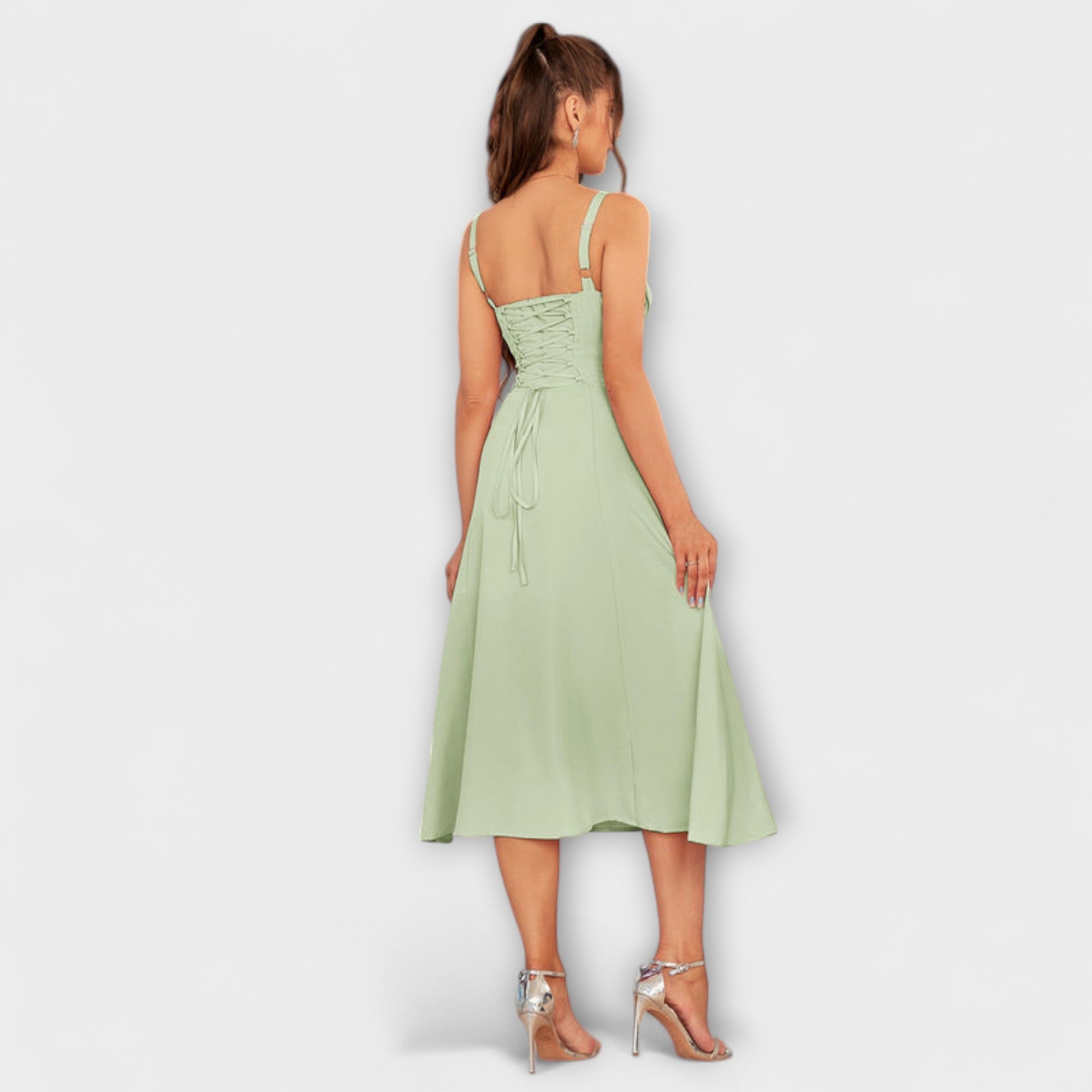 Hoffnung - Rüschentop Kleid mit Schlitzdetail