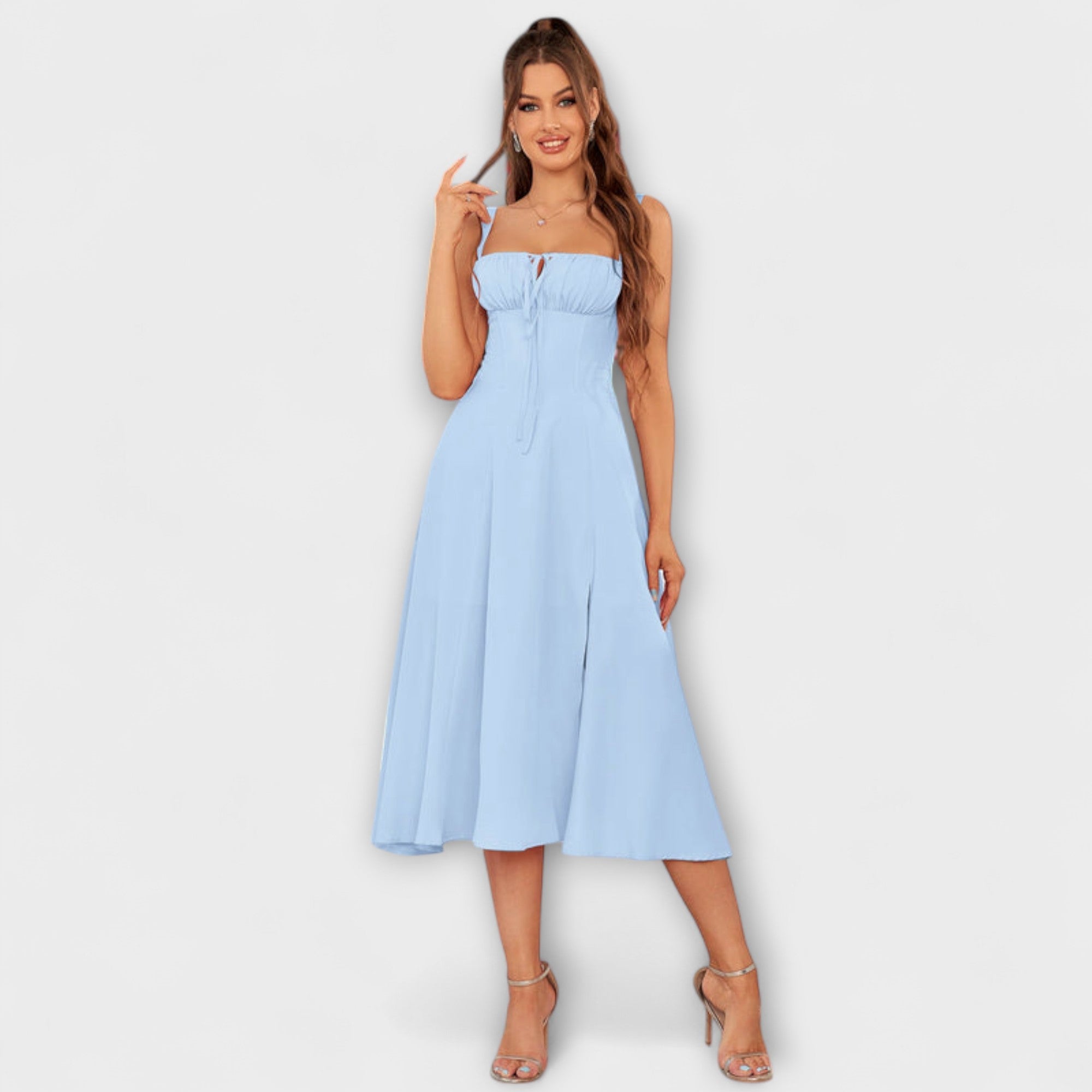 Hoffnung - Rüschentop Kleid mit Schlitzdetail