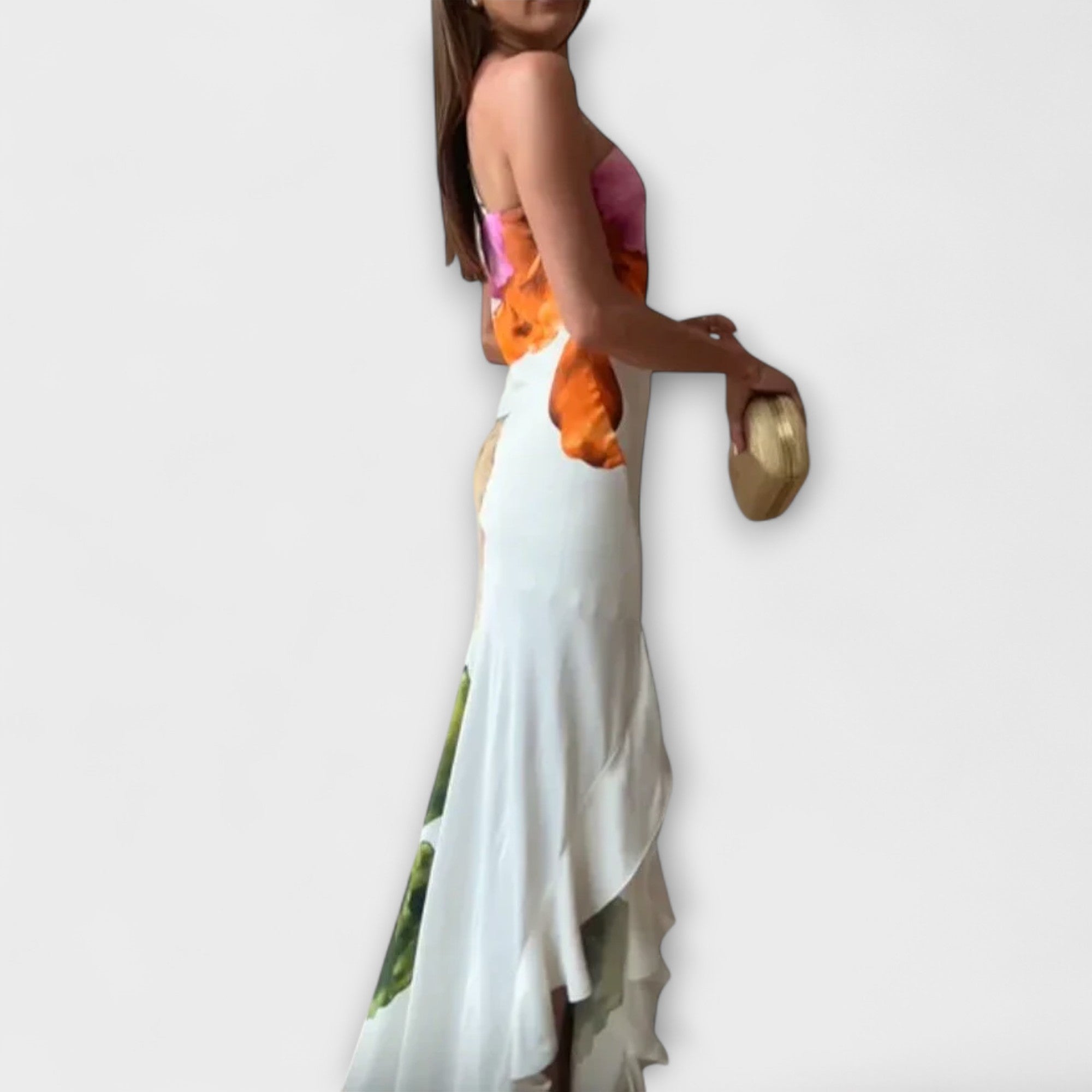 Der Saphir - Elegantes Patchwork-Maxikleid