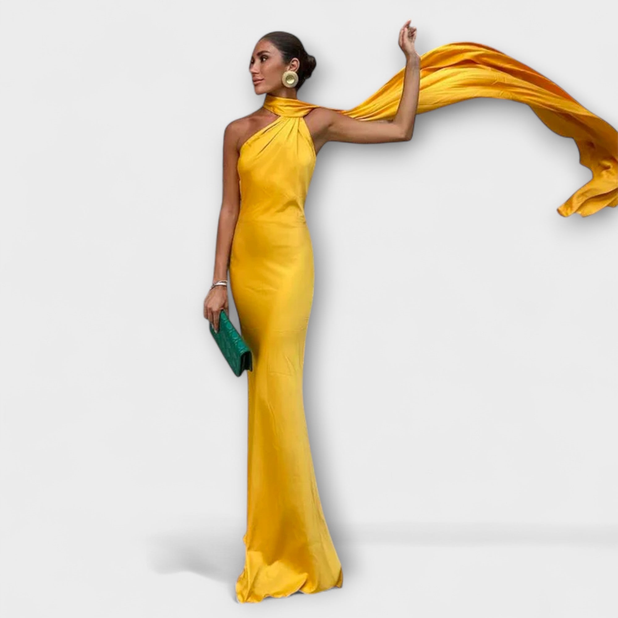 Chic Off-Shoulder Halter Maxi Kleid