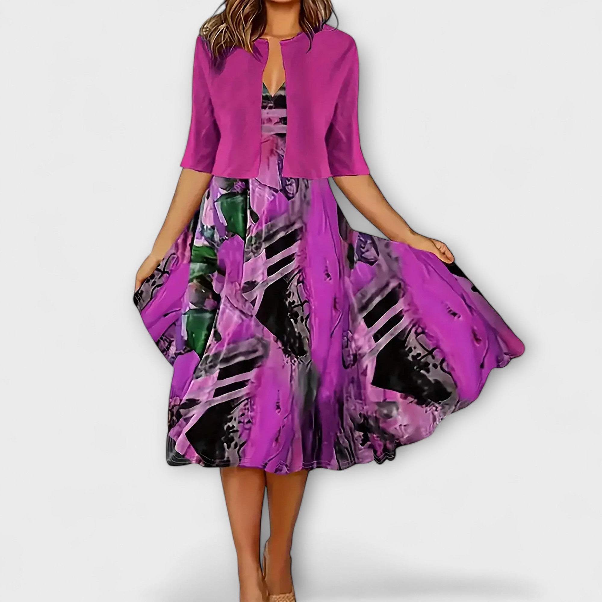 Damen Midi Kleid mit Blazer