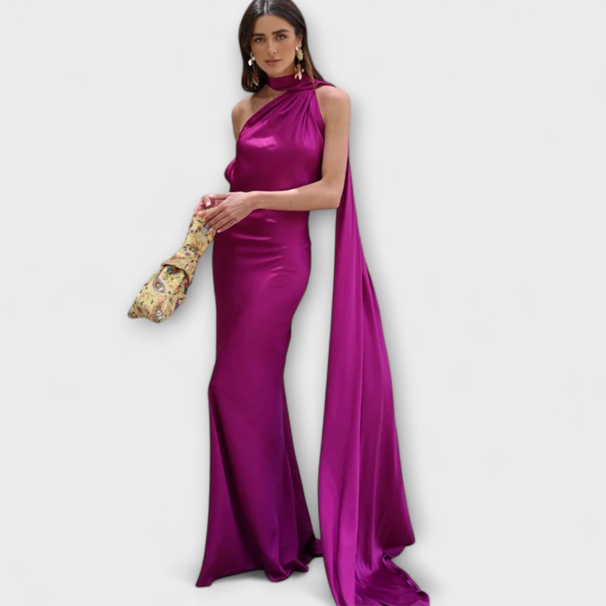 Chic Off-Shoulder Halter Maxi Kleid