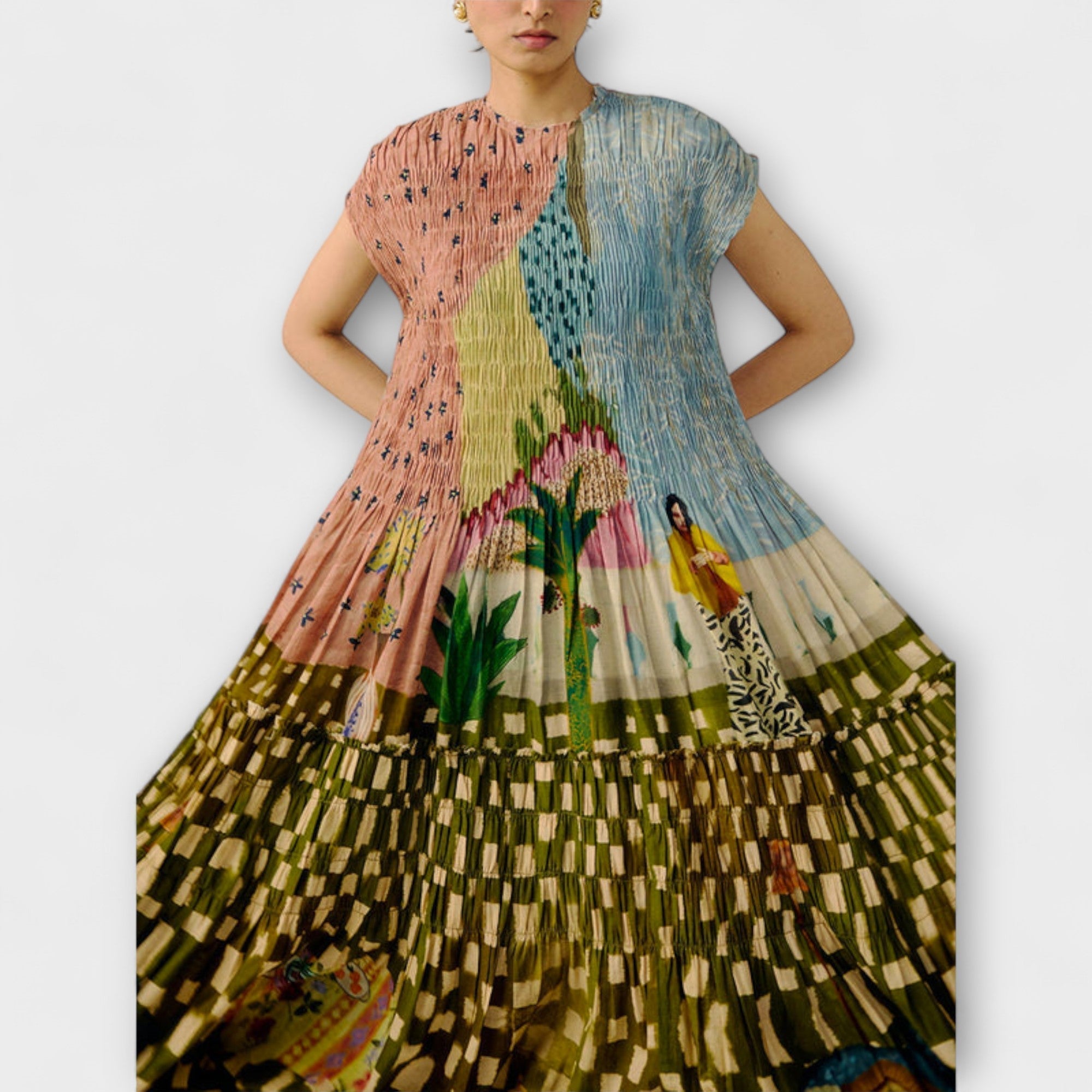 Amara - Faltendes Kleid mit Tierdruck