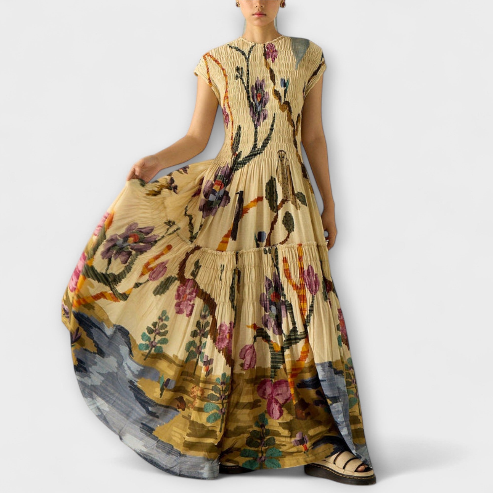 Amara - Faltendes Kleid mit Tierdruck