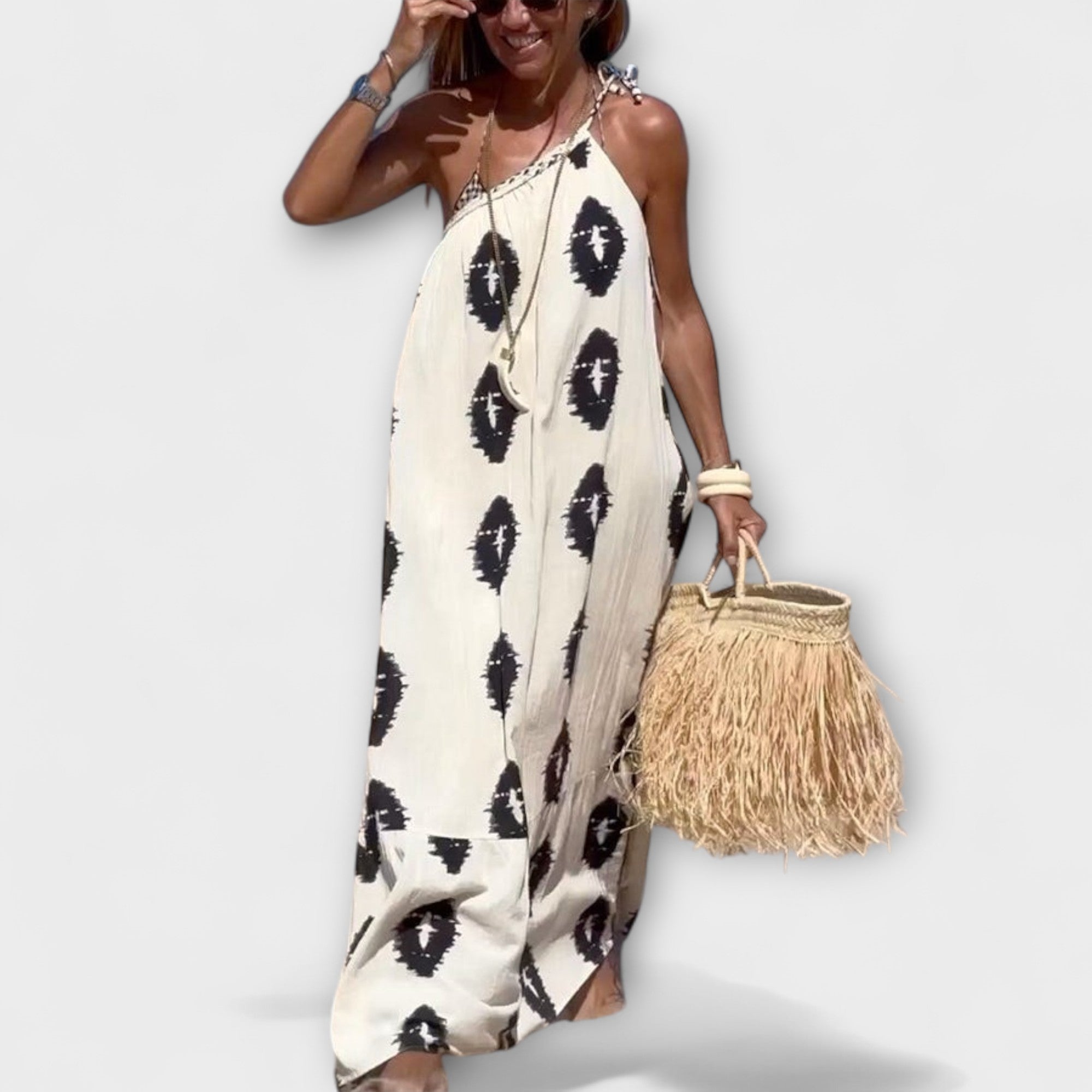 Isla - Sonnenstrahlen Vibes Ein-Schulter Maxikleid