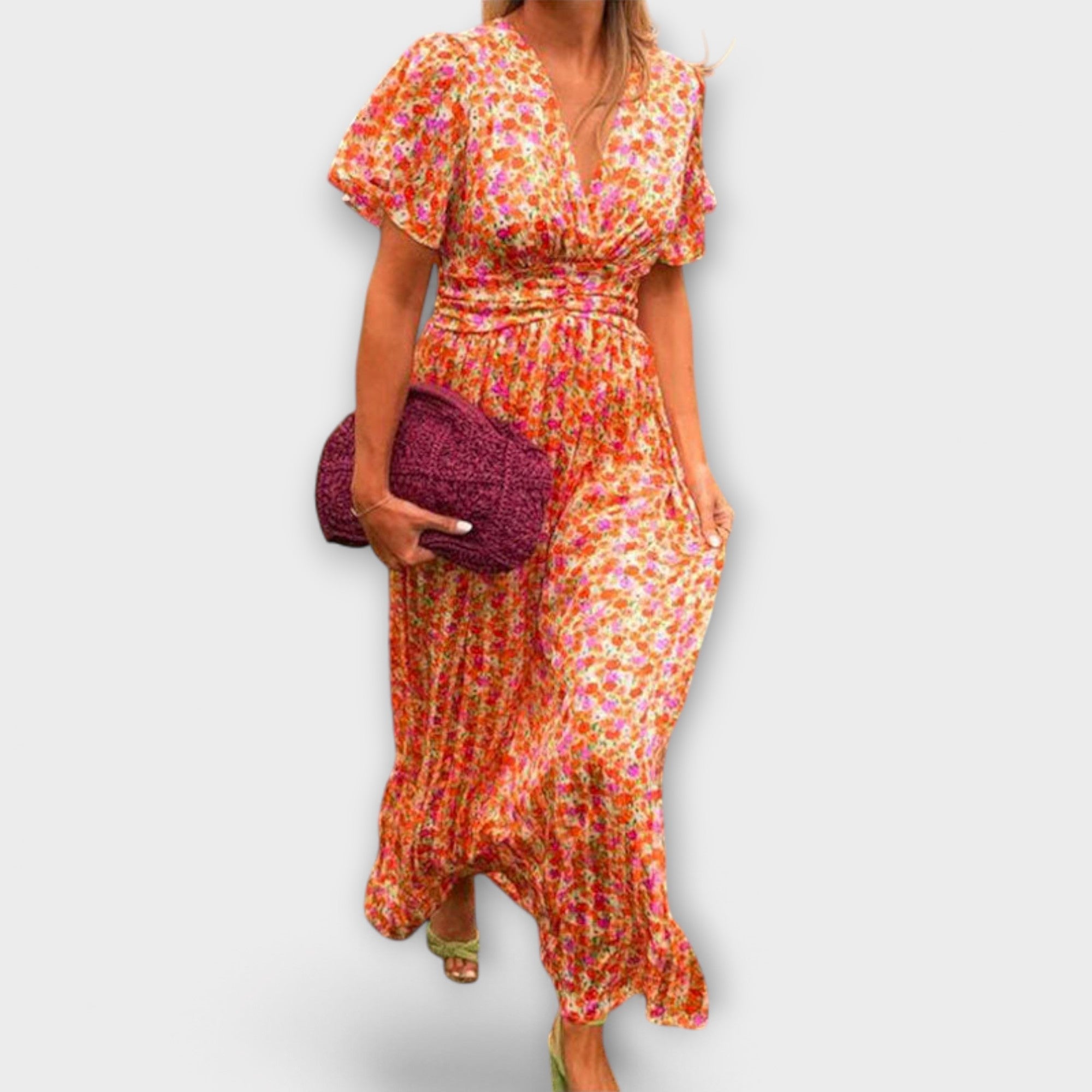 Elsie - Klassisches V-Ausschnitt Kleid